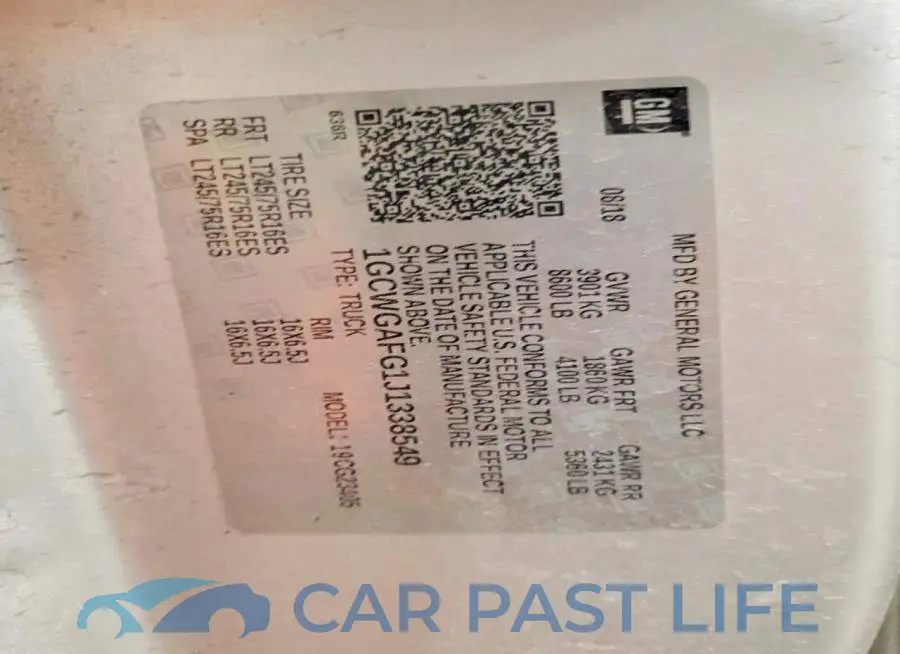 1GCWGAFG1J1338549# 12