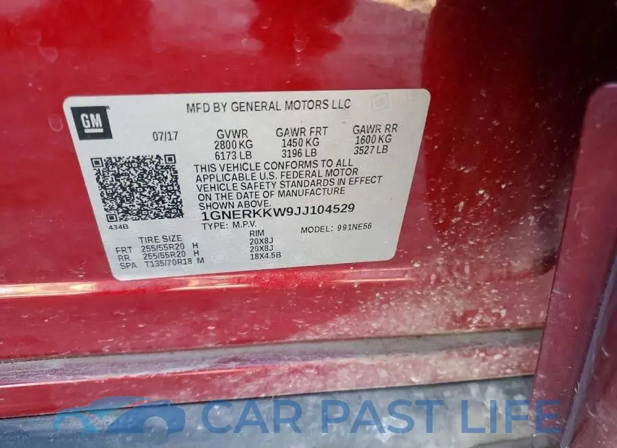 1GNERKKW9JJ104529# 13