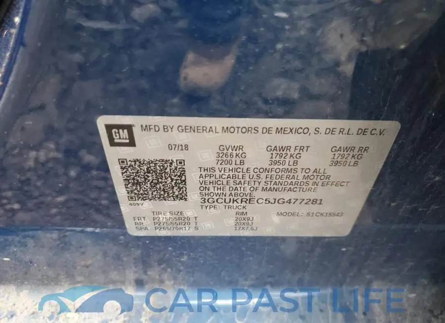 3GCUKREC5JG477281# 12