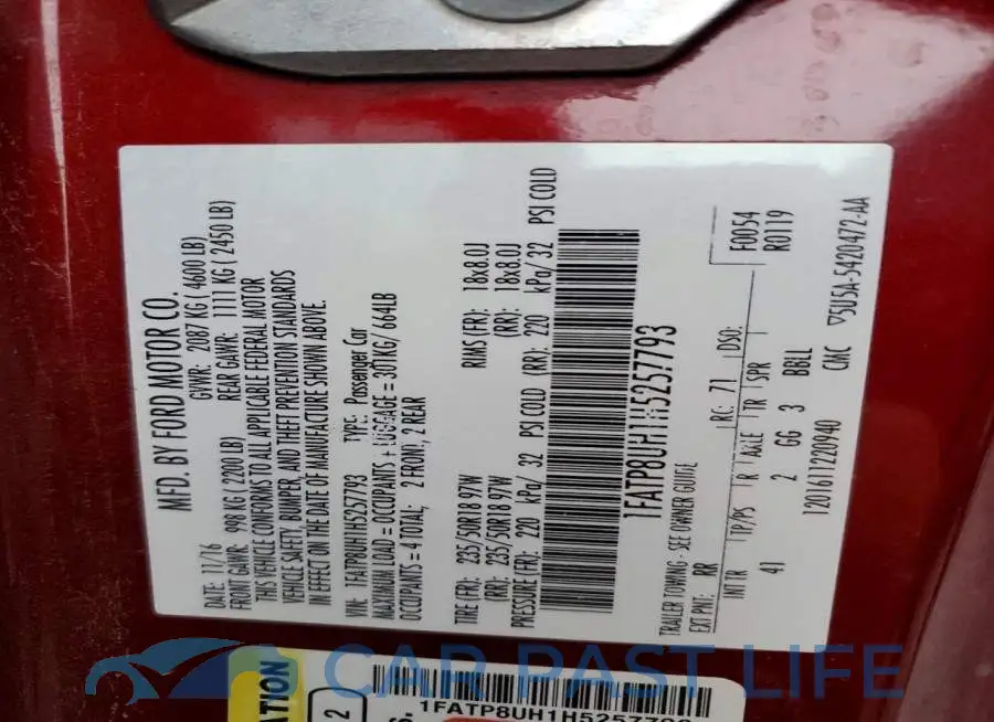 1FATP8UH1H5257793# 12