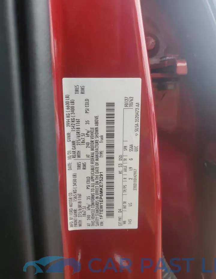 1FTEW1EP6MKE75291# 12