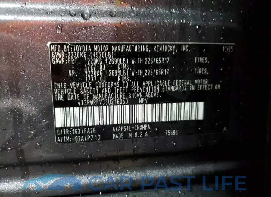 4T3RWRFV3SU216050# 14
