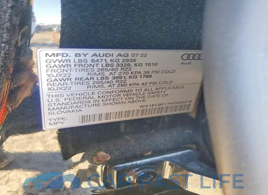 WA1EVBF17ND033218# 13