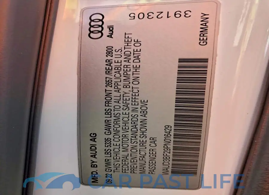 WAUD3BF29PN016429# 12