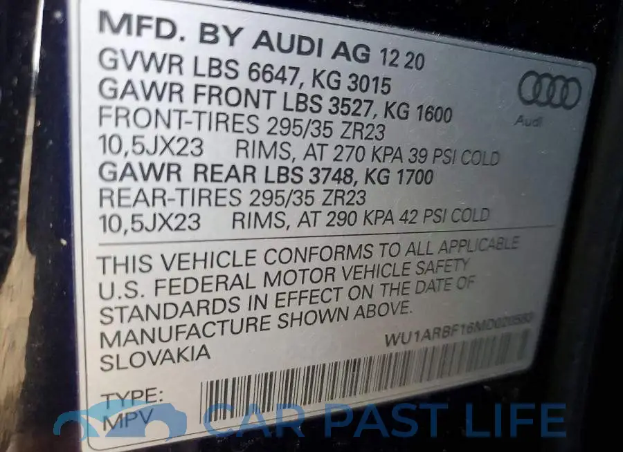 WU1ARBF16MD020583# 13