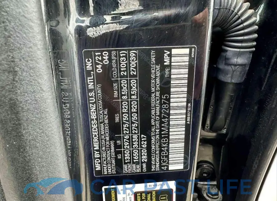 4JGFB4KB1MA472875# 10