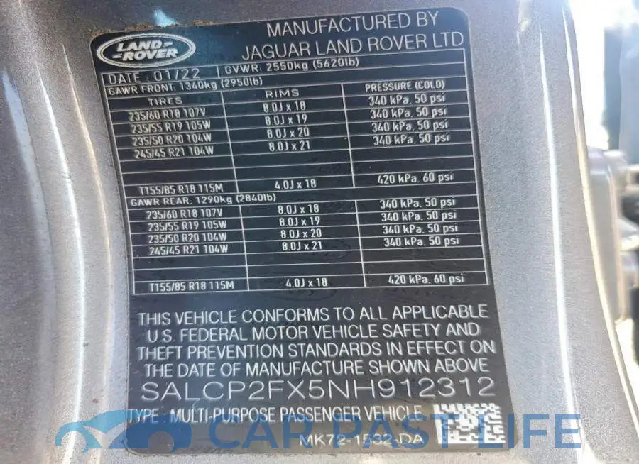 SALCP2FX5NH912312# 13