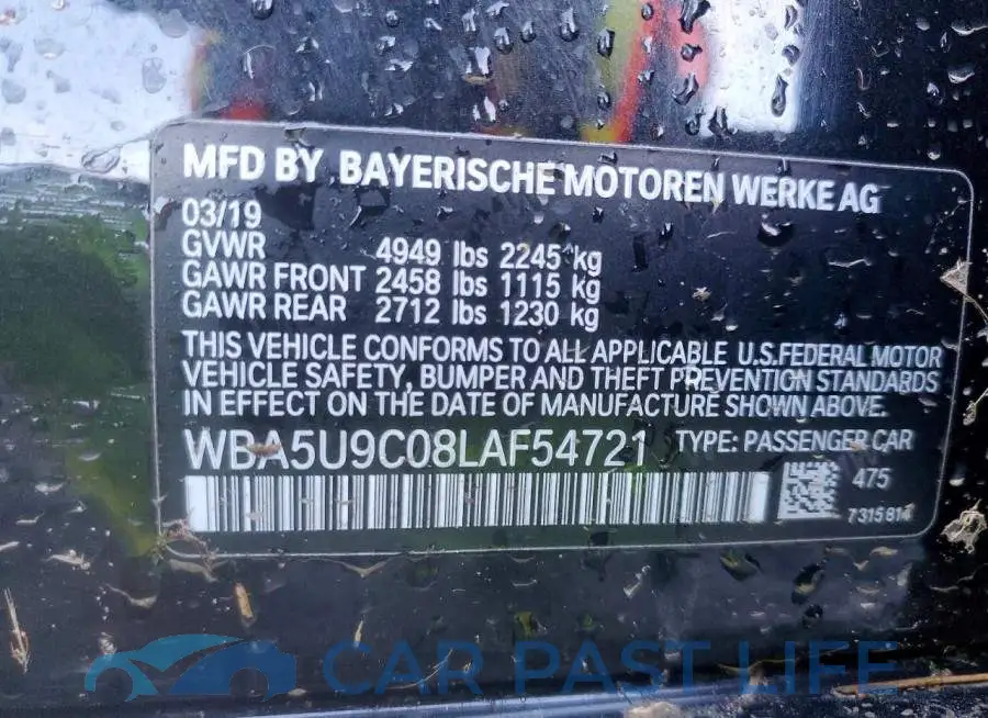 WBA5U9C08LAF54721# 12