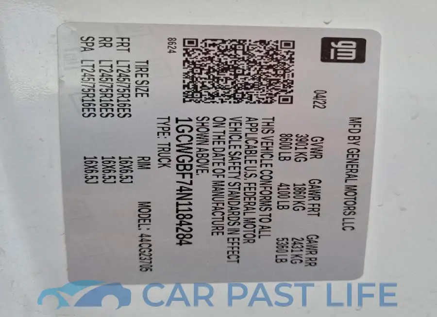 1GCWGBF74N1184284# 13