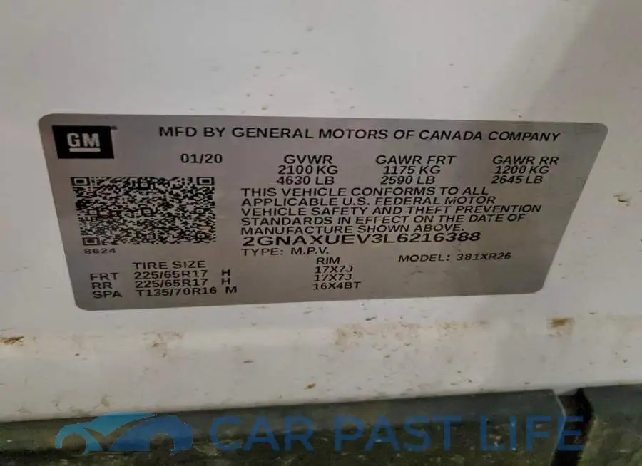 2GNAXUEV3L6216388# 13