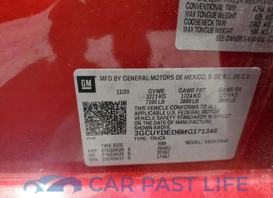 3GCUYDED6MG171348# 12