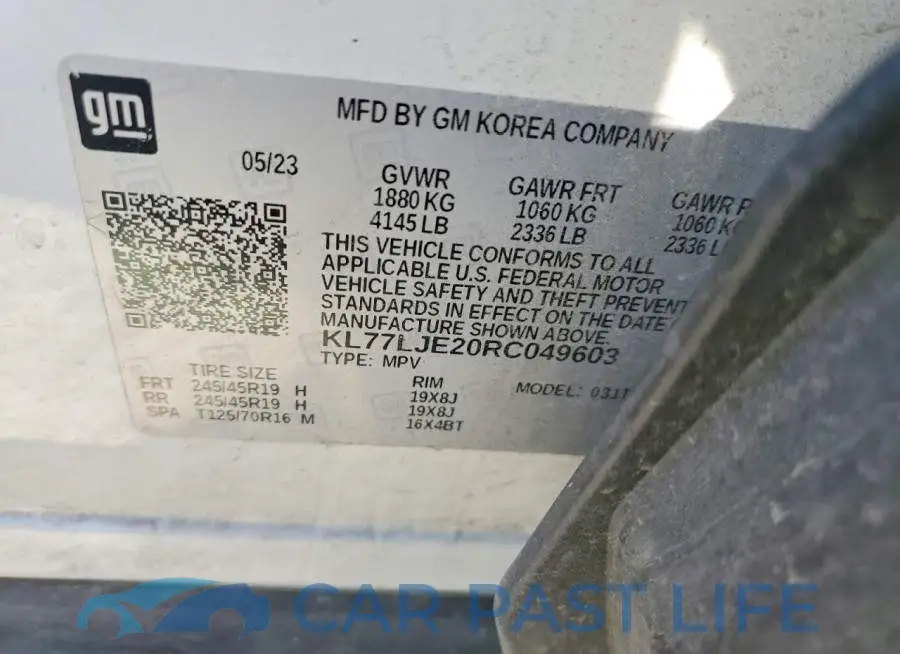 KL77LJE20RC049603# 13