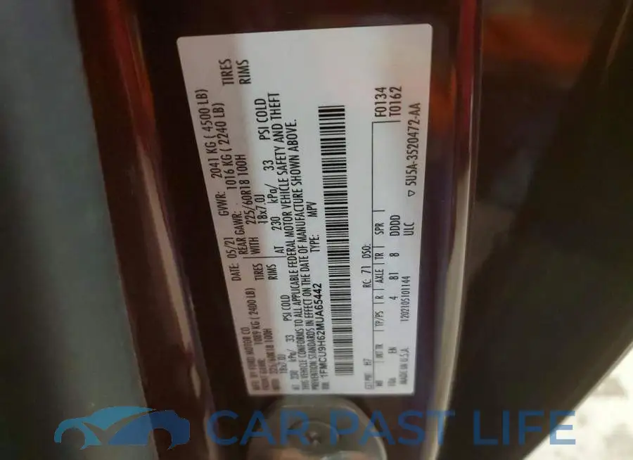1FMCU9H62MUA65442# 13