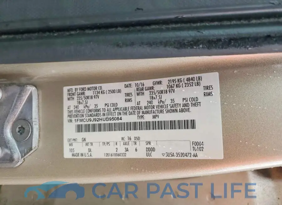 1FMCU9J92HUB95084# 12