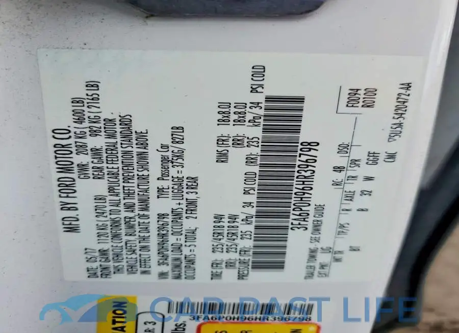 3FA6P0H96HR396798# 12