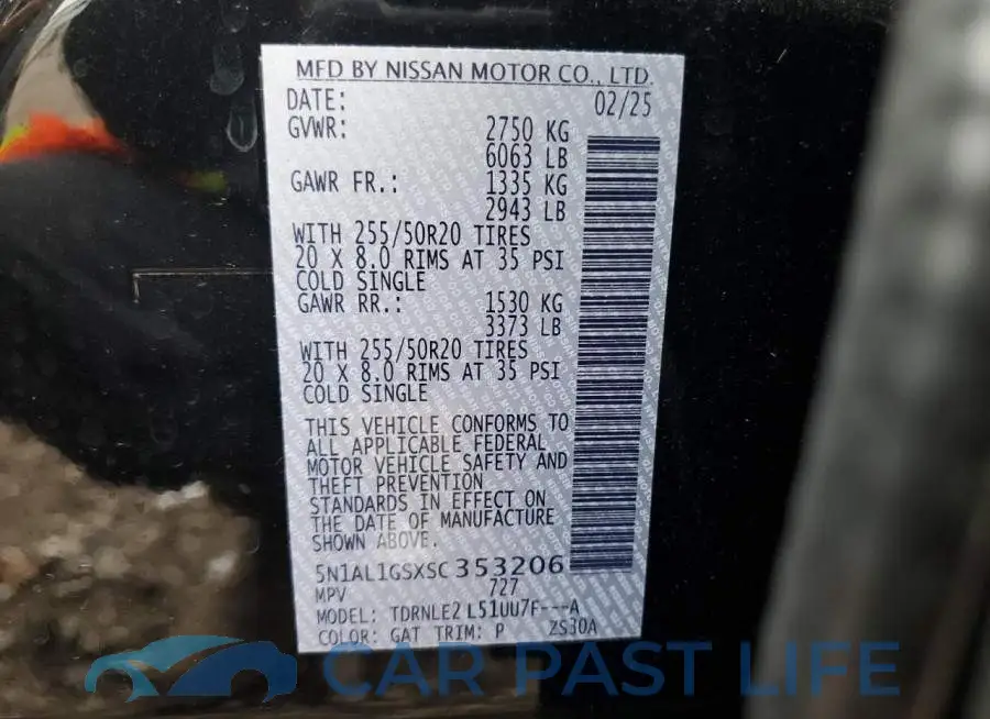 5N1AL1GSXSC353206# 12
