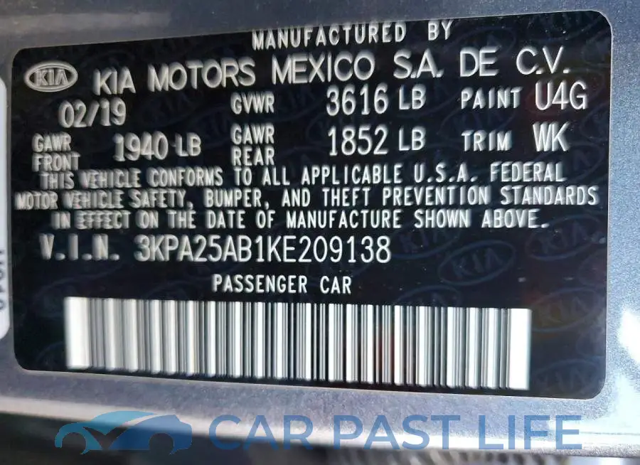 3KPA25AB1KE209138# 12