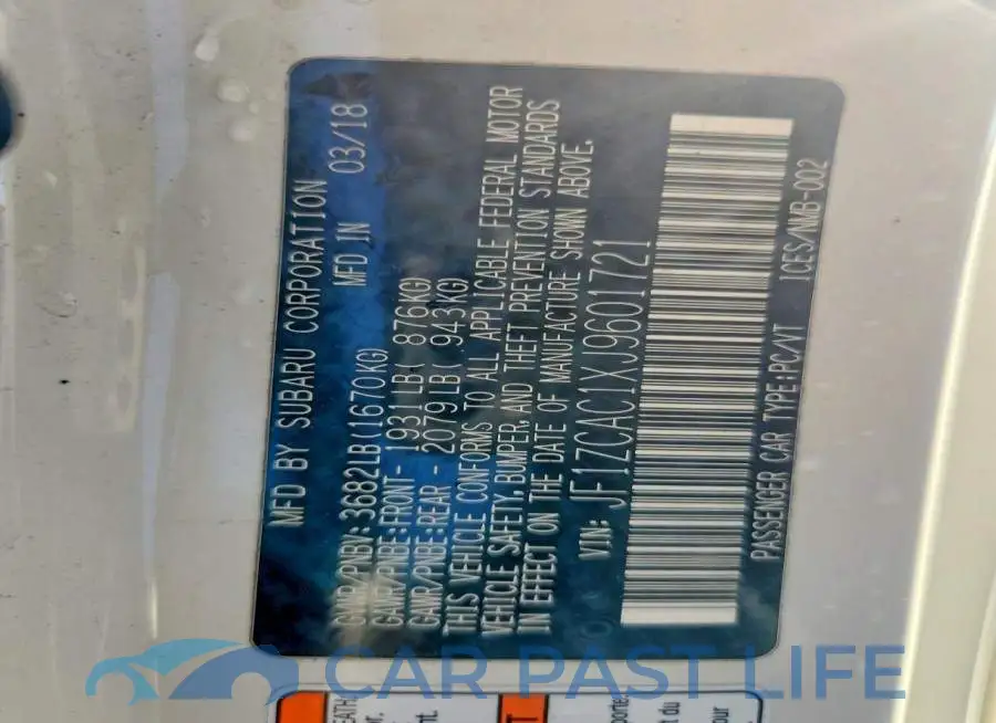 JF1ZCAC1XJ9601721# 12