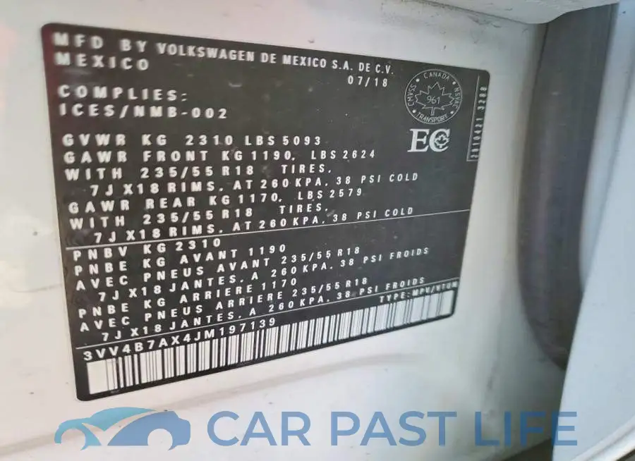 3VV4B7AX4JM197139# 13
