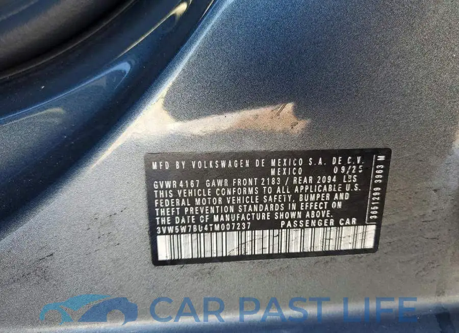 3VW5W7BU4TM007237# 12