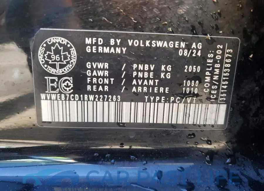 WVWEB7CD1RW227263# 13