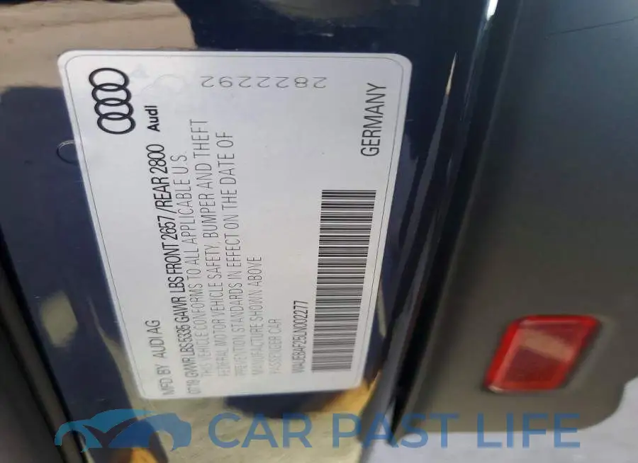 WAUE8AF25LN002277# 12