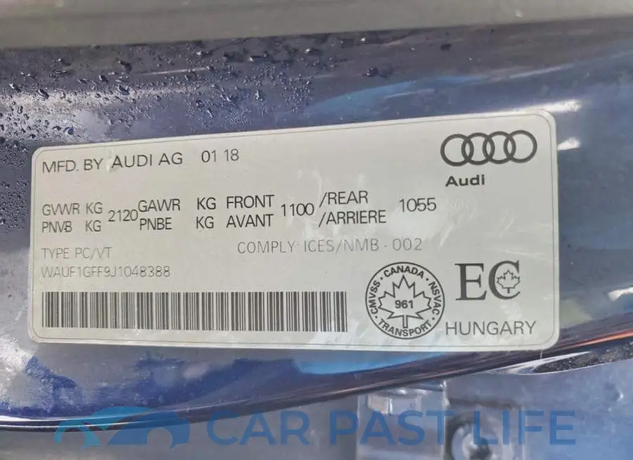 WAUF1GFF9J1048388# 12