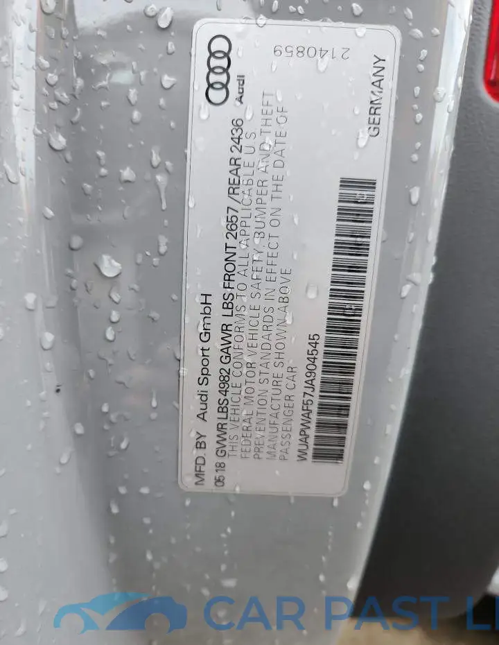 WUAPWAF57JA904545# 12