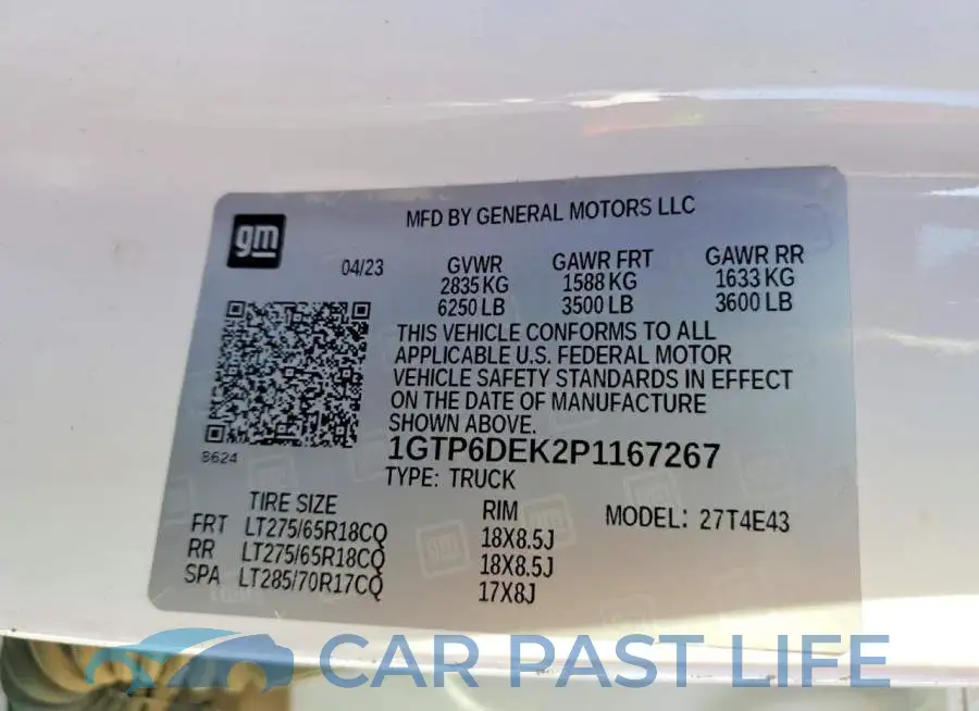 1GTP6DEK2P1167267# 12