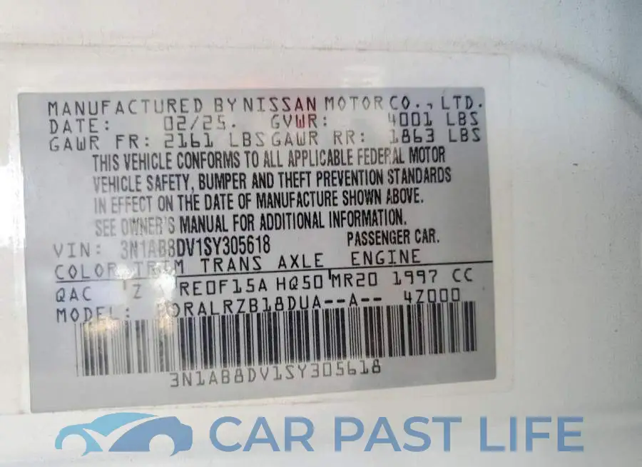 3N1AB8DV1SY305618# 12