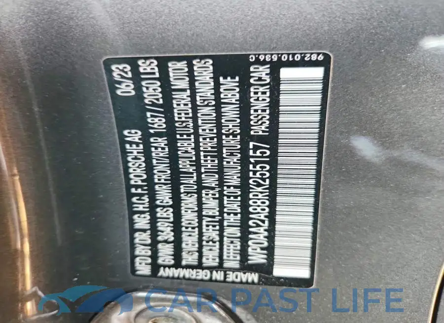 WP0AA2A88RK255157# 12