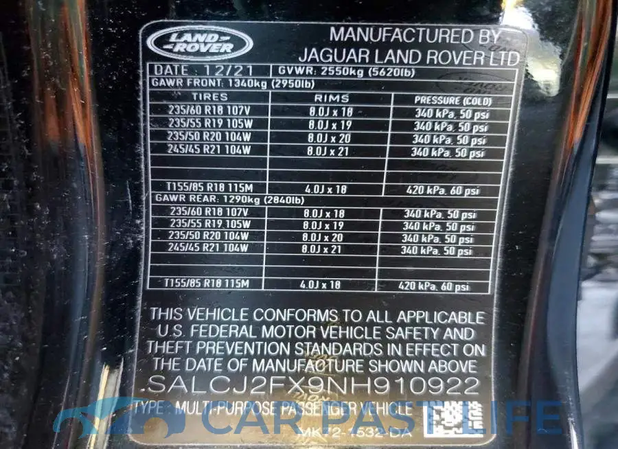 SALCJ2FX9NH910922# 13