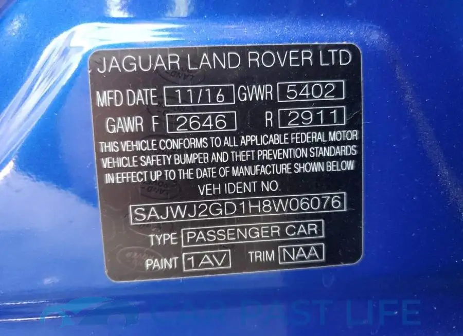 SAJWJ2GD1H8W06076# 12