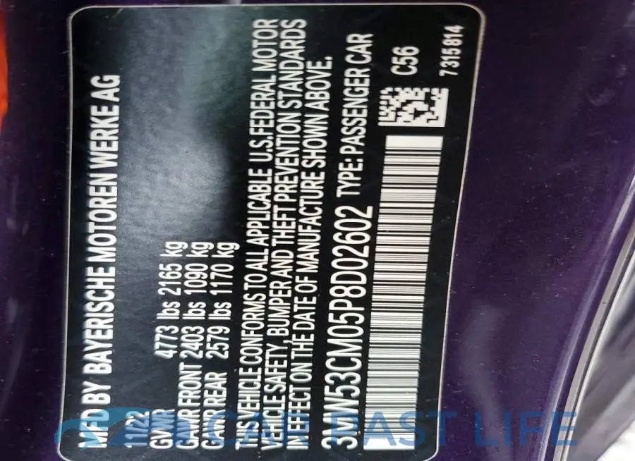 3MW53CM05P8D02602# 12