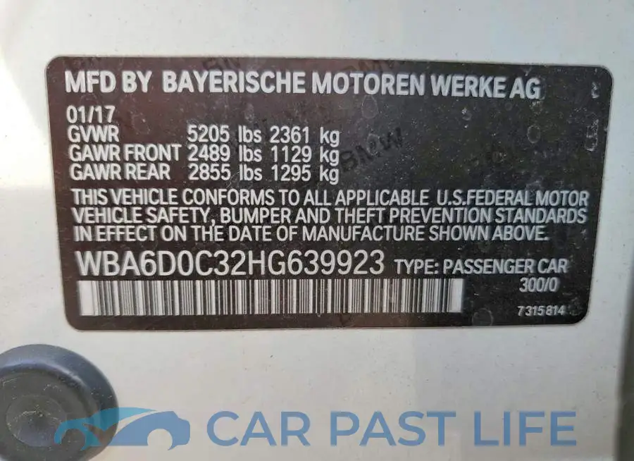WBA6D0C32HG639923# 12