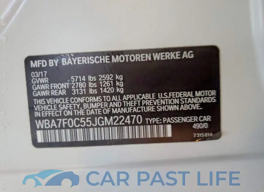 WBA7F0C55JGM22470# 12