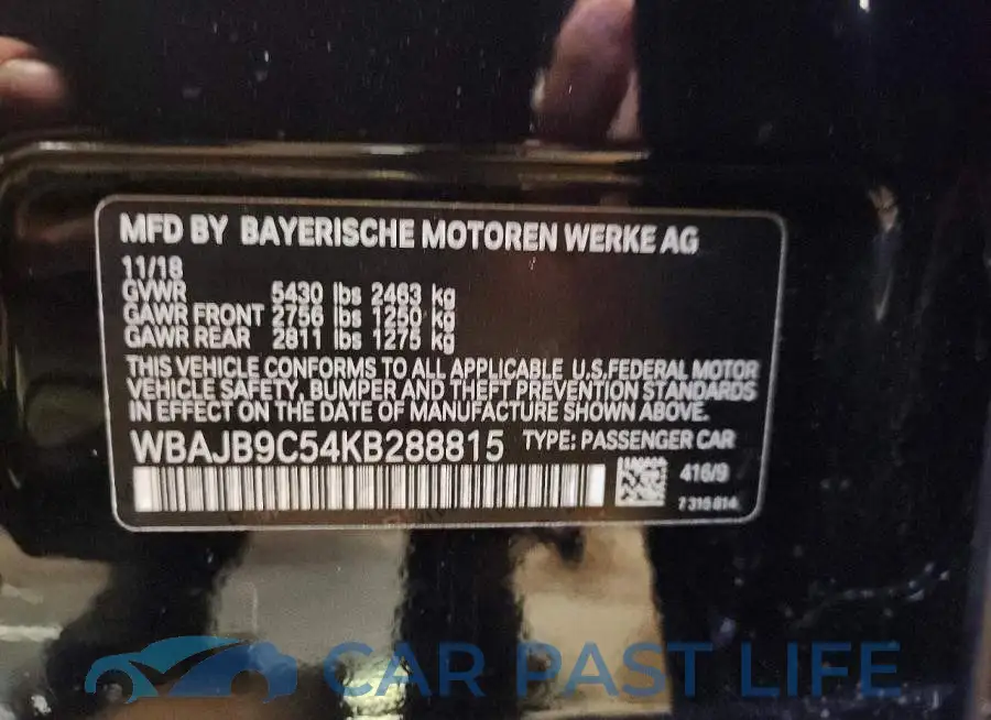 WBAJB9C54KB288815# 12