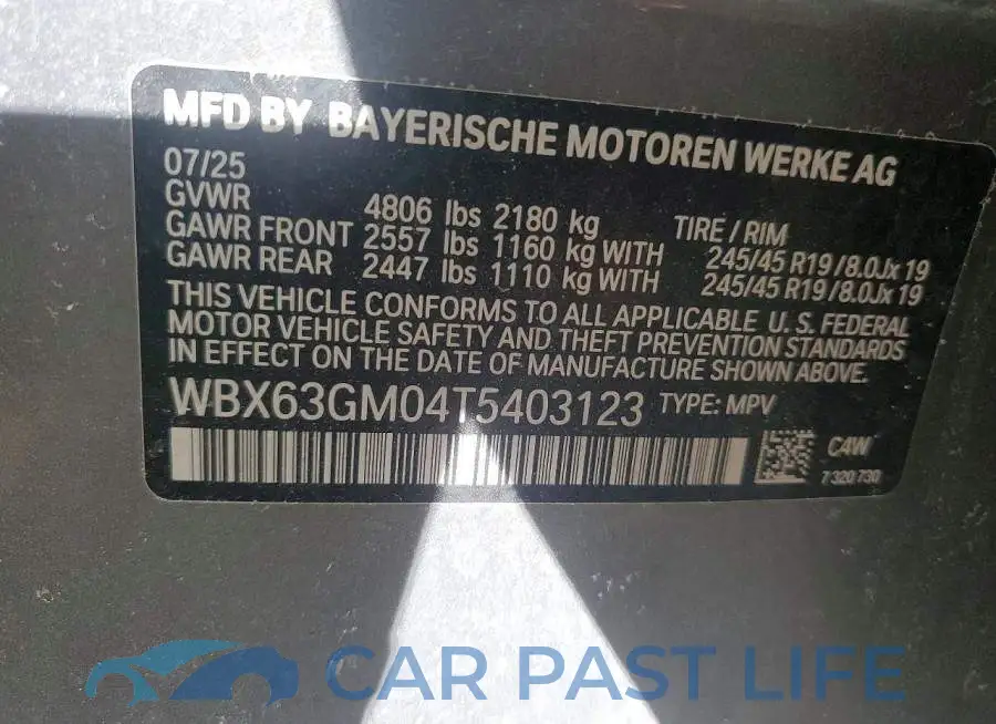 WBX63GM04T5403123# 13
