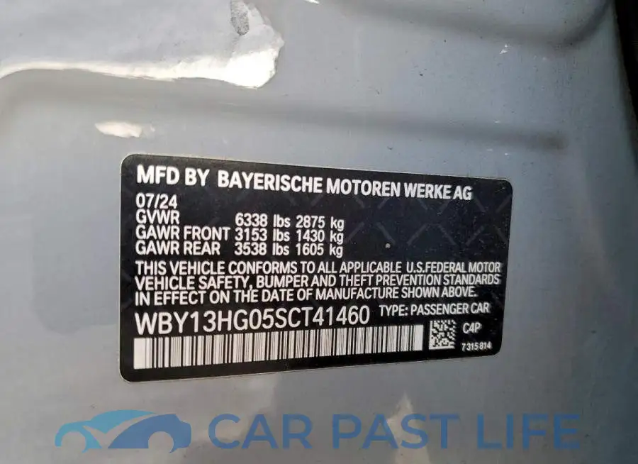WBY13HG05SCT41460# 12