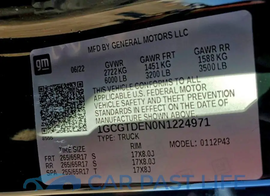 1GCGTDEN0N1224971# 12