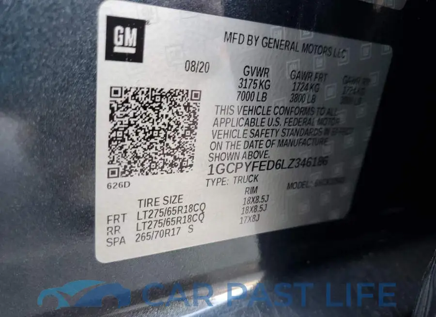 1GCPYFED6LZ346186# 12