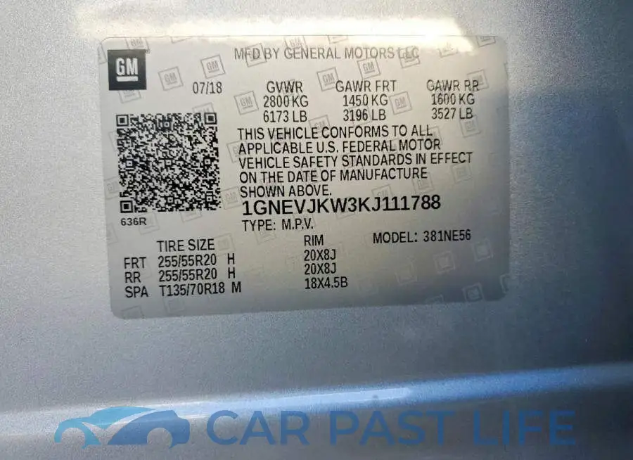 1GNEVJKW3KJ111788# 13
