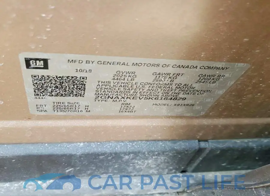 2GNAXKEV5K6164829# 13