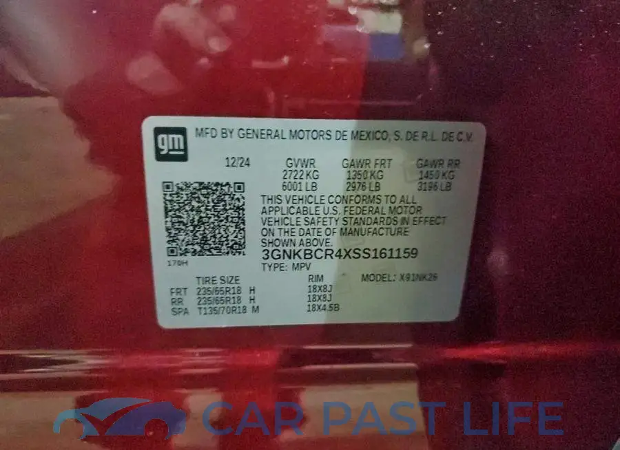3GNKBCR4XSS161159# 13