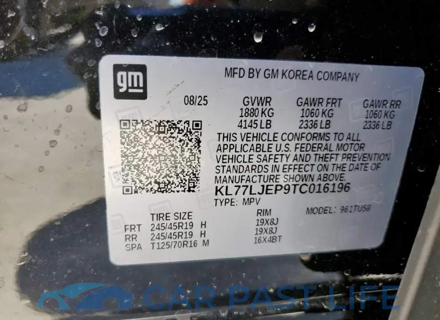 KL77LJEP9TC016196# 14