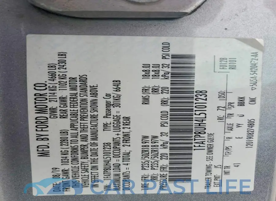 1FATP8UH4L5101238# 12