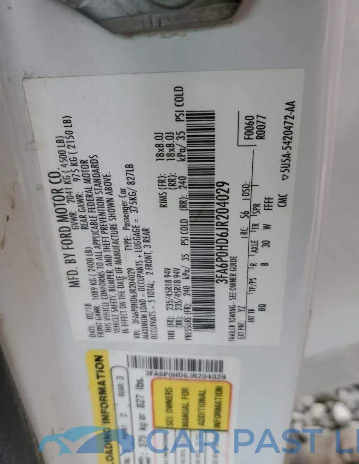 3FA6P0HD6JR204029# 13