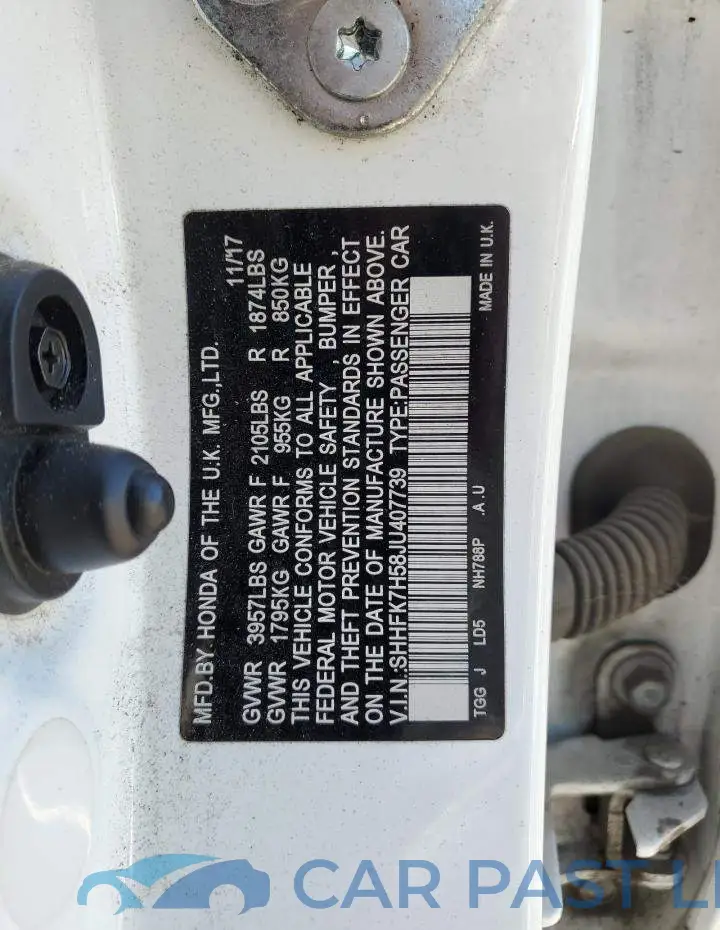 SHHFK7H58JU407739# 12