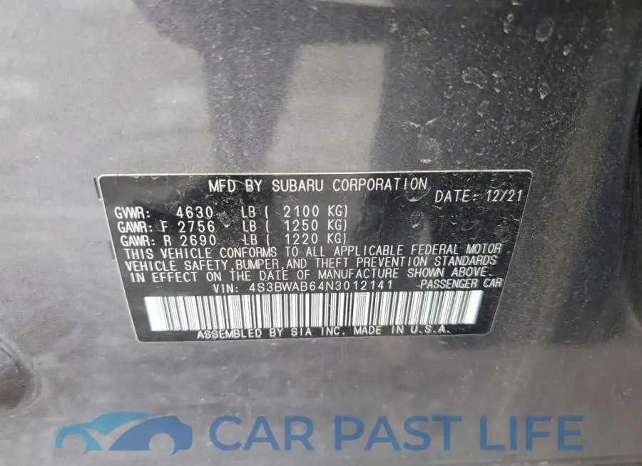 4S3BWAB64N3012141# 13