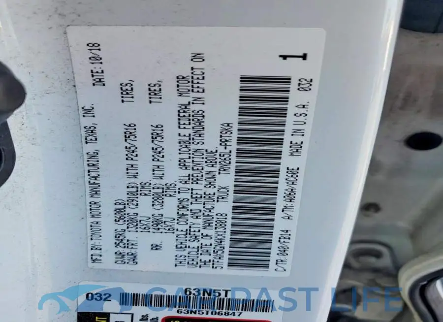 5TFAX5GN4KX138018# 13